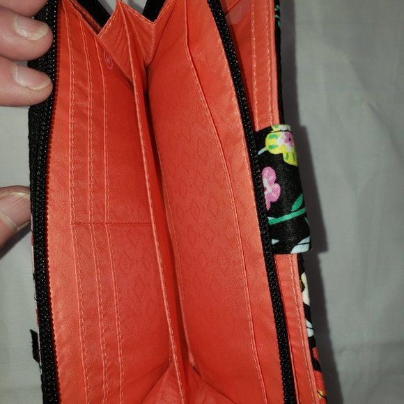 Vera Bradley Tangerine Twist RFID Turnlock Wallet Clutch Organizer Clear ID NWOT - Picture 4 of 5
